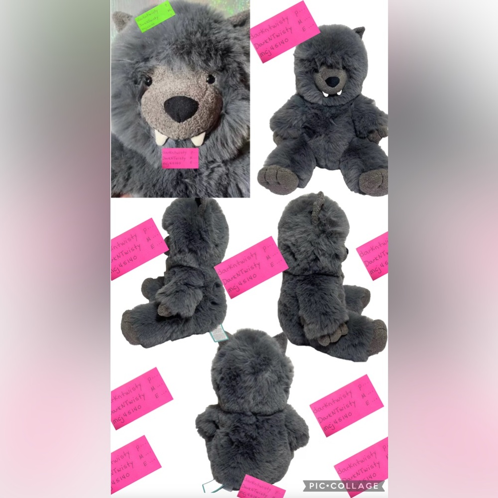 RARE RETIRED STILL SEALED MFG PLASTIC BNWT Jellycat Wilf Wolf GREAT GIFT! - Picture 12 of 16
